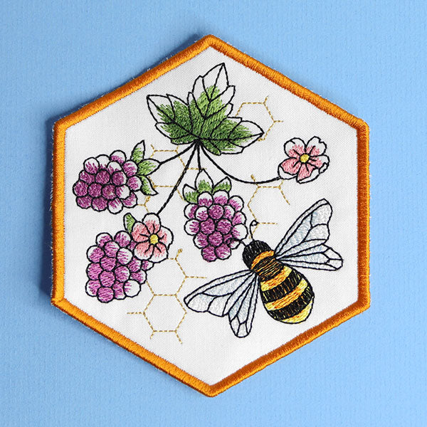 Oh Honey Bee & Blackberries Coaster (In-the-Hoop) - Image 7