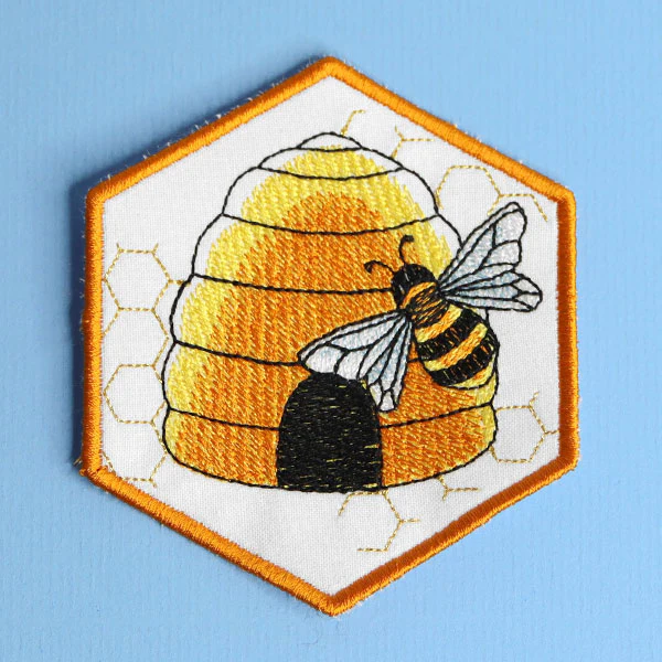 Oh Honey Bee & Hive Coaster (In-the-Hoop) - Image 4