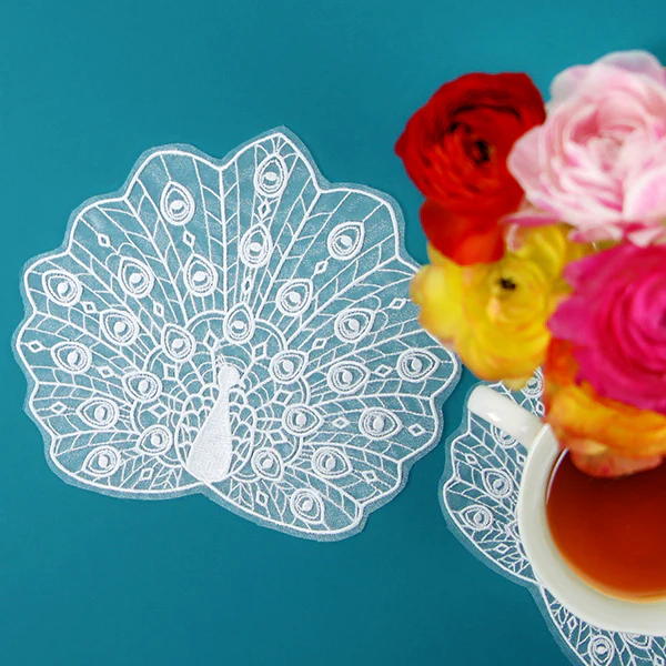 Opulent Peacock Doily (Organza) - Image 8