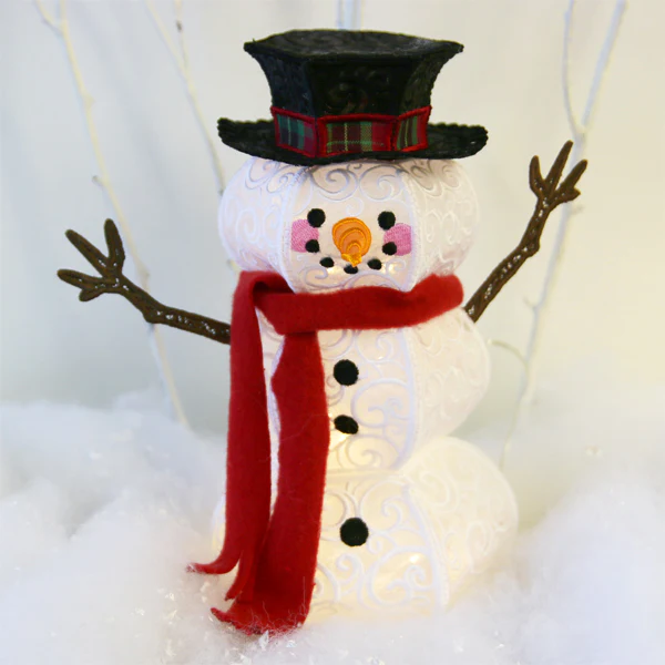 Organza Snowman in 3D (Lace) - Image 3