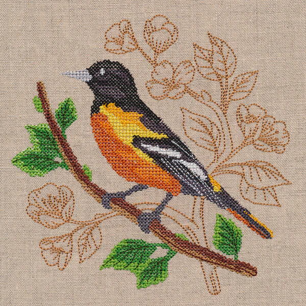 Oriole with Delicate Branches (Cross Stitch) - Image 2