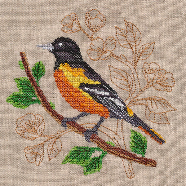 Oriole with Delicate Branches (Cross Stitch) - Image 3