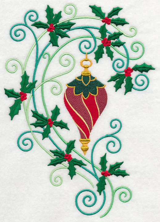 Ornament with Holly Flourish - Image 4