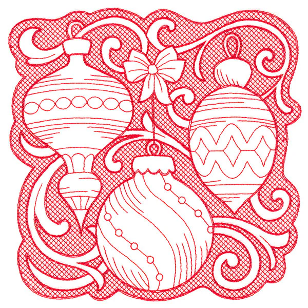 Ornaments of Christmas Square (Trapunto) - Image 2