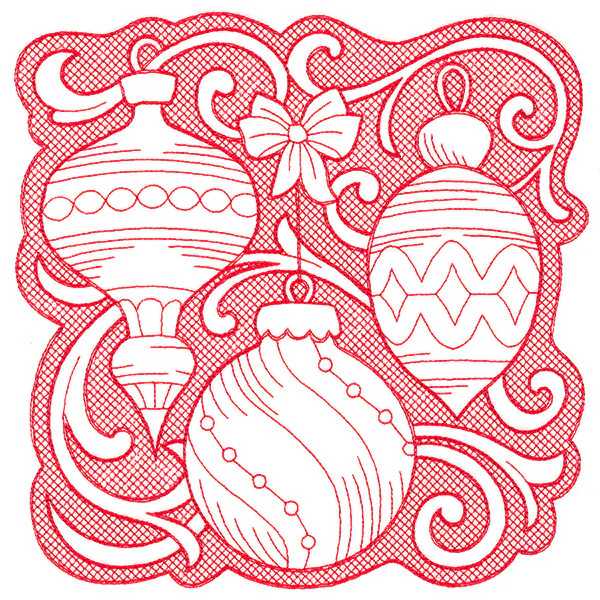 Ornaments of Christmas Square (Trapunto) - Image 5