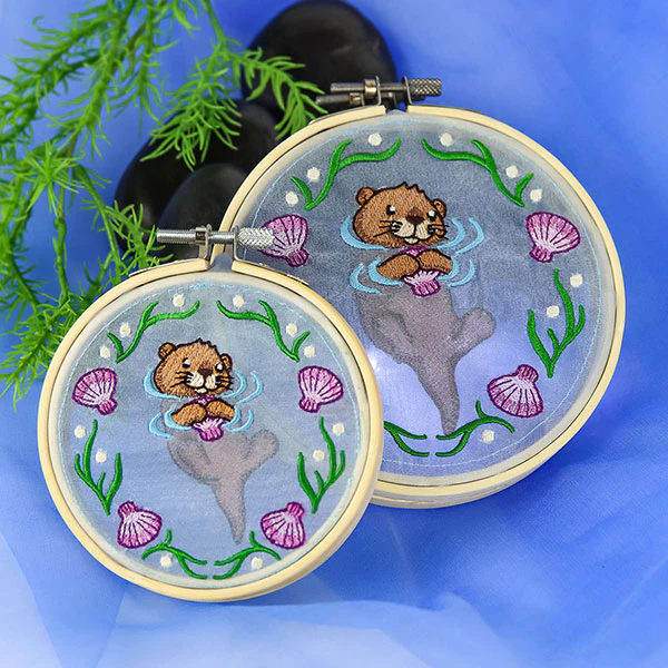 Otter in the Sea Shadowbox (Organza) - Image 3