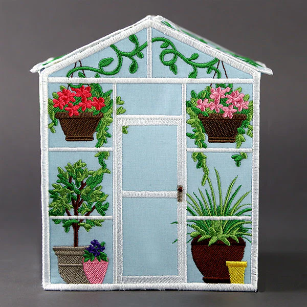 Out in the Greenhouse Tissue Box (In-the-Hoop) - Image 4