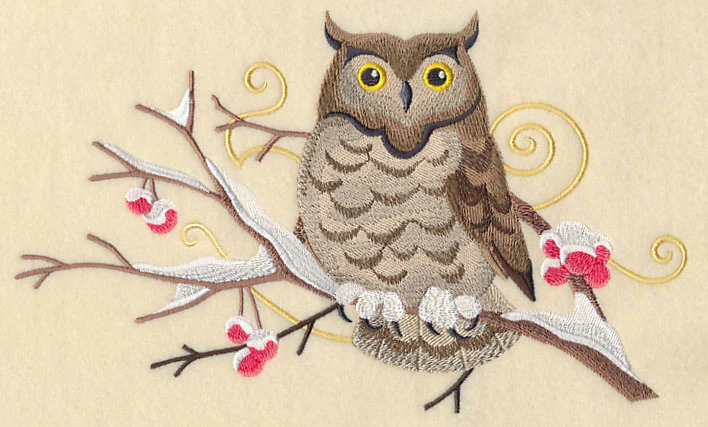 Owl and Winter Branch Spray - Image 2