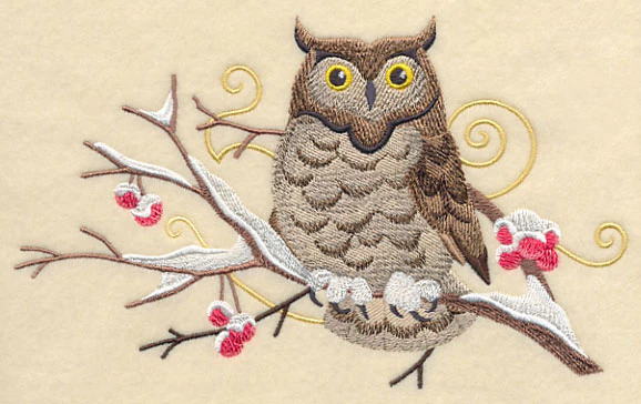 Owl and Winter Branch Spray - Image 3