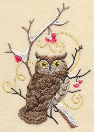 Owl and Winter Branch Wedge - Image 3
