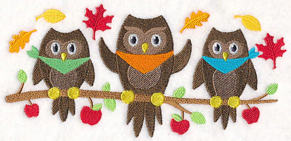 Owl Trio - Autumn - Image 2