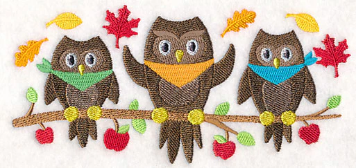 Owl Trio - Autumn - Image 3