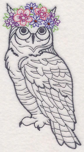 Owl with Floral Crown (Vintage) - Image 2