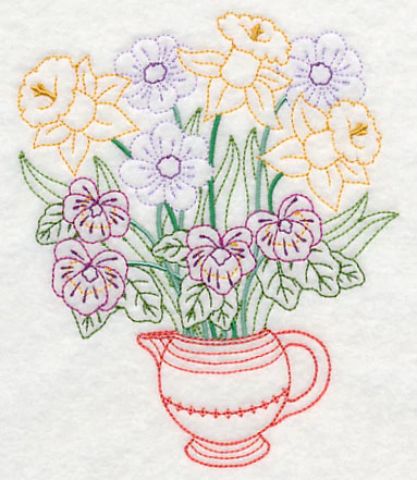 Pansy and Daffodil Bouquet (Vintage) - Image 3