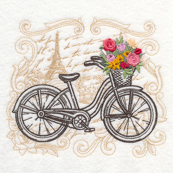 Parisian Bicycle with Flowers - Image 2