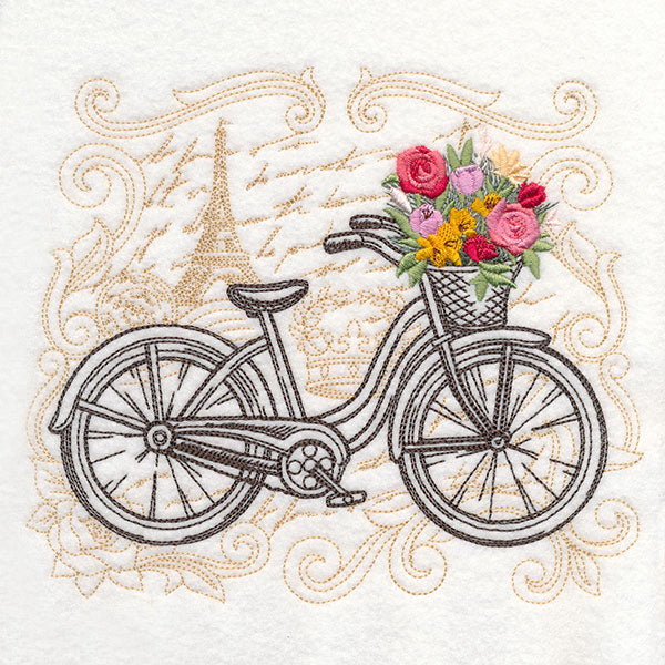 Parisian Bicycle with Flowers - Image 4