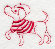 Parisian Pooch 1 (Redwork) - Image 2