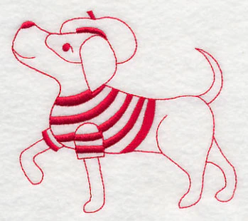 Parisian Pooch 1 (Redwork) - Image 3