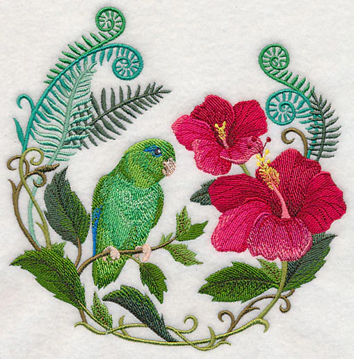 Parrotlet with Hibiscus - Image 2