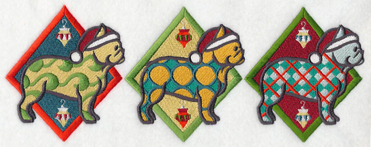 Patterned French Bulldog Triptych - Image 2