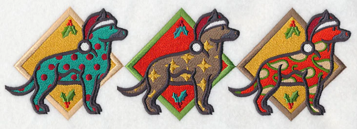 Patterned German Shepherd Triptych - Image 2