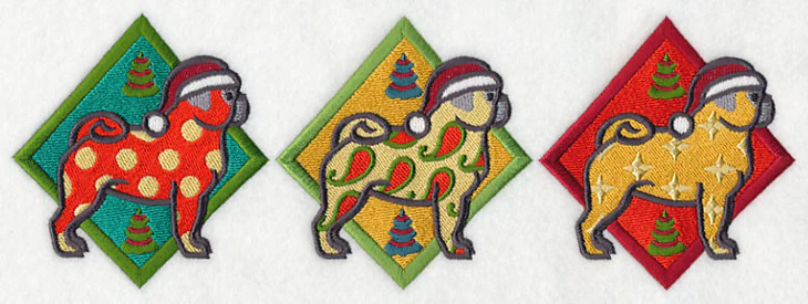 Patterned Pug Triptych - Image 2