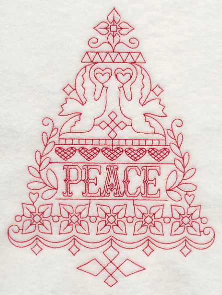 Peace Christmas Tree (Redwork) - Image 2