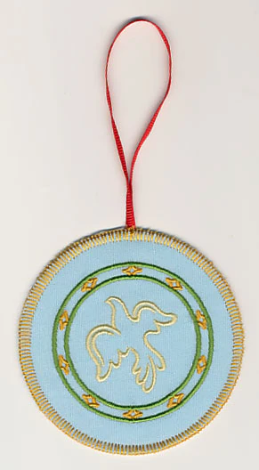 Peace Dove Circle Ornament (In-the-Hoop)