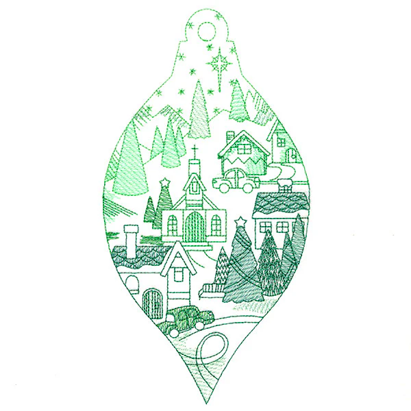 Peaceful Village Ornament Scene - Image 2