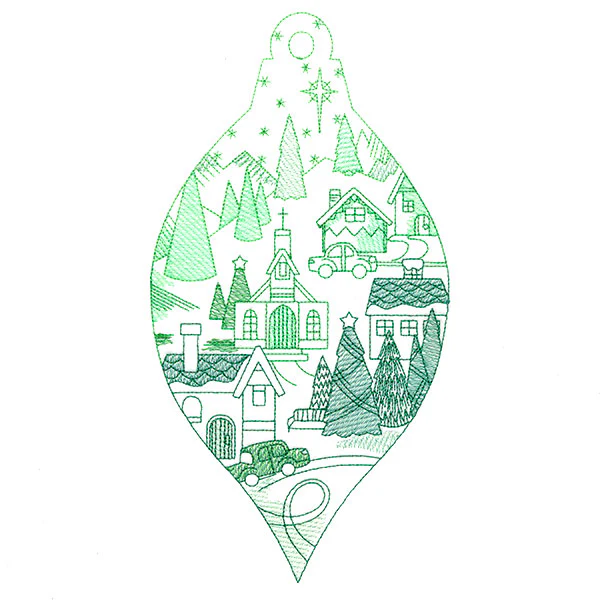 Peaceful Village Ornament Scene - Image 5
