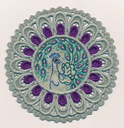 Peacock Fabric Doily (Lace) - Image 4