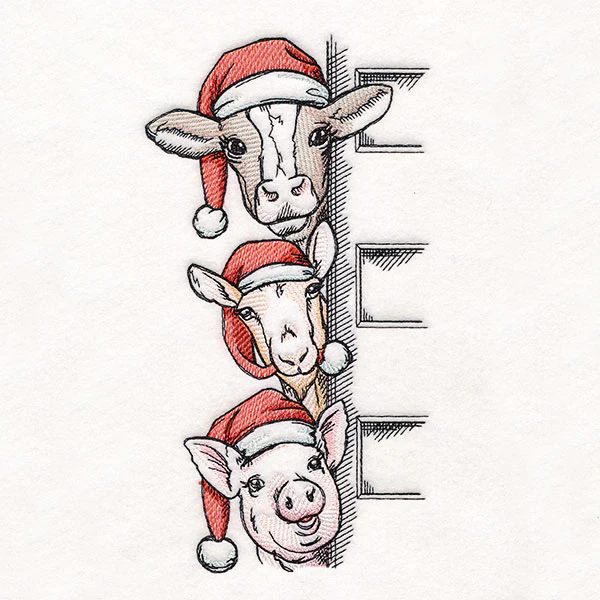 Peeking Christmas Farm Animal Stack - Image 3