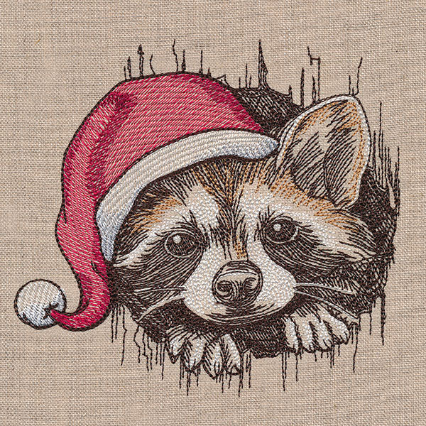 Peeking Christmas Raccoon - Image 3