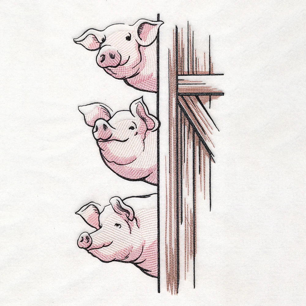 Peeking Farm Pig Stack - Image 6