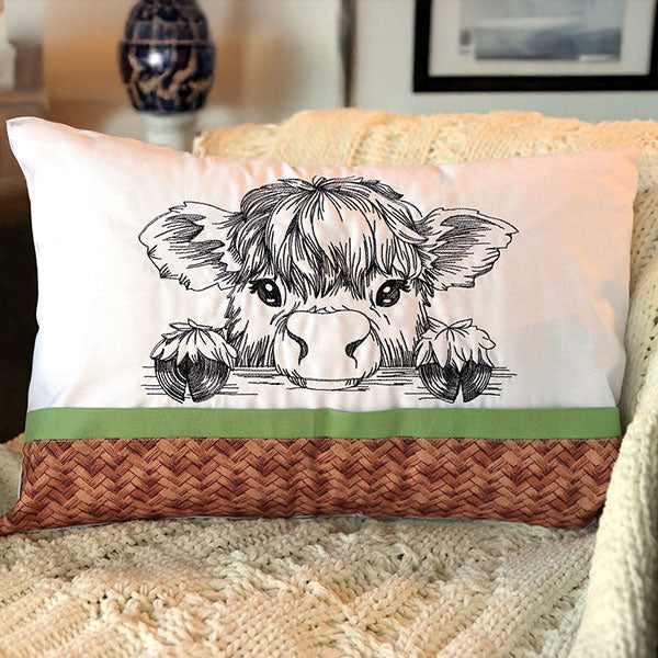 Peeking Highland Cow Sketch - Image 4