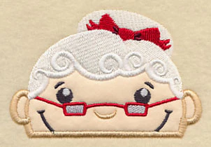 Peeking Mrs. Claus (Applique) - Image 3