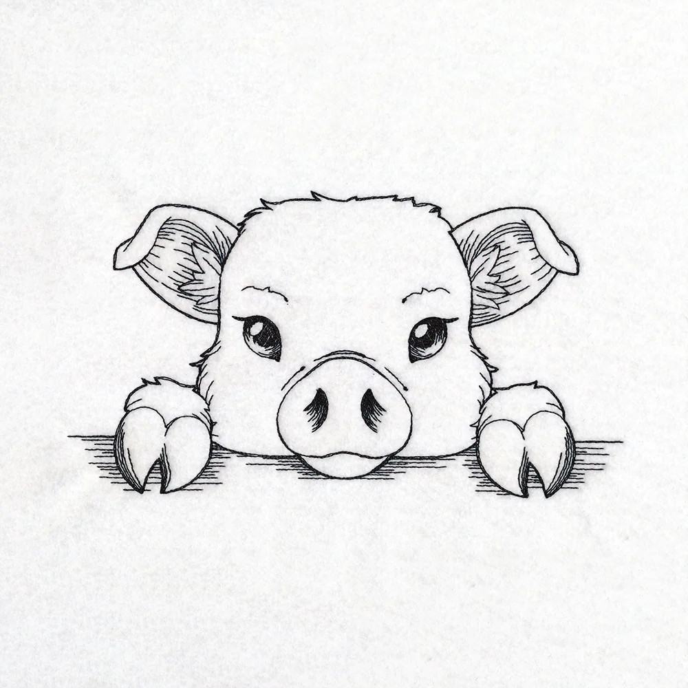 Peeking Pig Sketch - Image 2