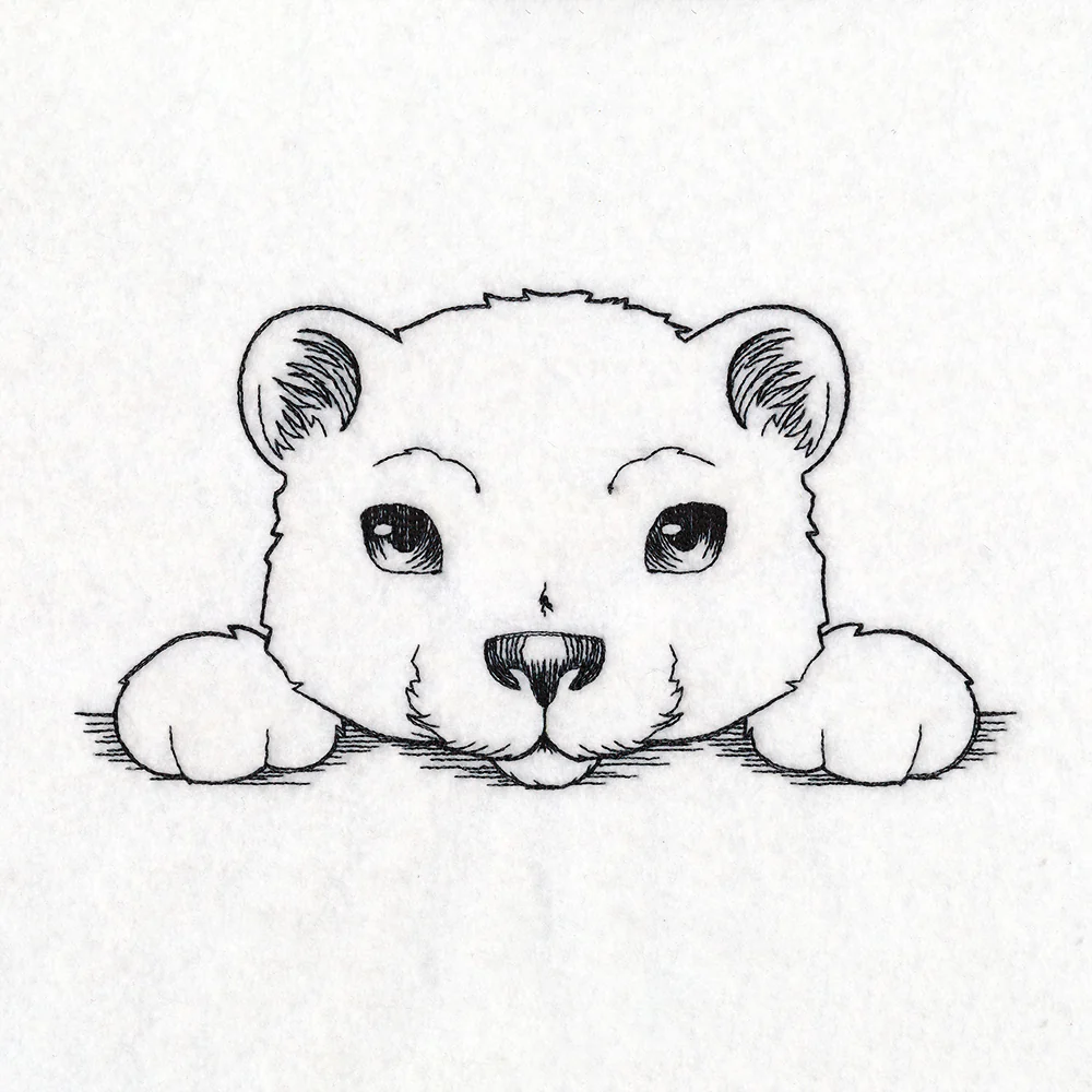 Peeking Polar Bear Sketch - Image 3