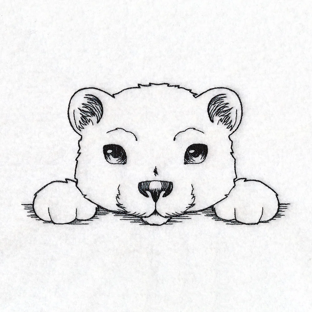 Peeking Polar Bear Sketch - Image 4