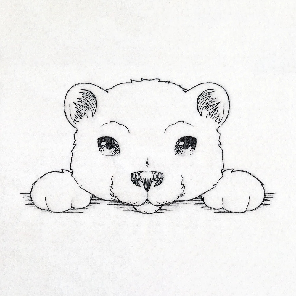 Peeking Polar Bear Sketch - Image 5