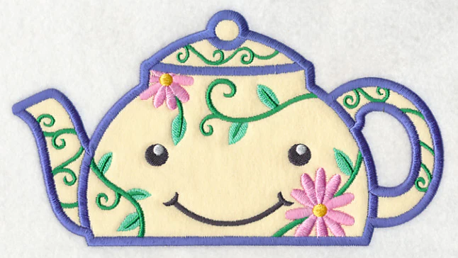 Peeking Tea Pot (Applique) - Image 4
