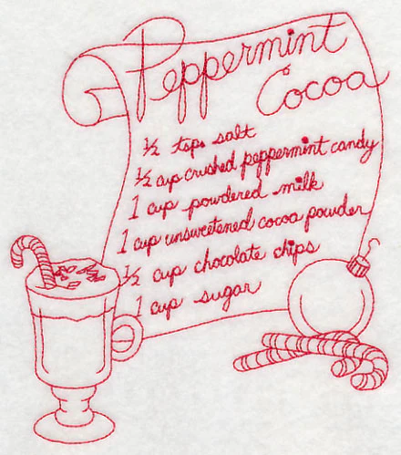 Peppermint Cocoa (Redwork) - Image 2