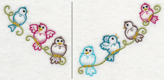 Perching Birds Neckline (V-Neck) (Split) - Image 2