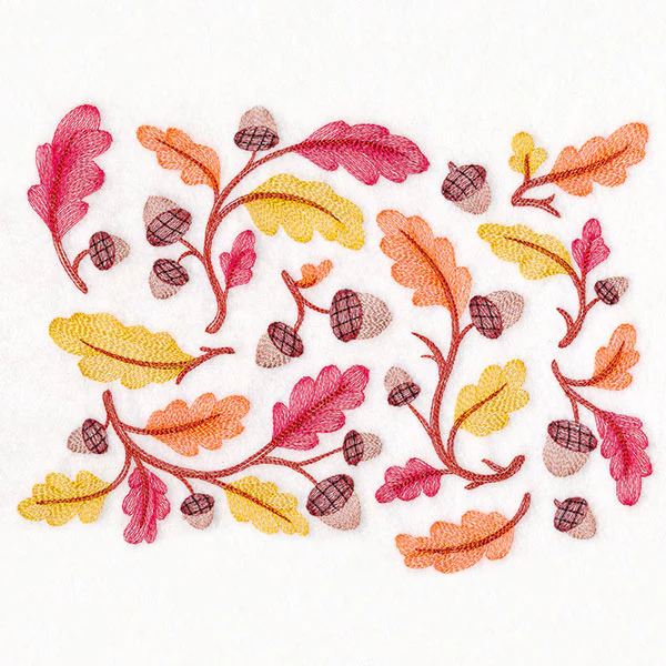Perfectly Repeatable Autumn Acorns and Leaves - Image 2