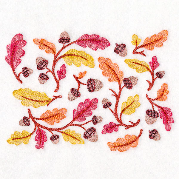 Perfectly Repeatable Autumn Acorns and Leaves - Image 5