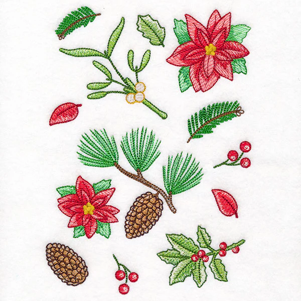 Perfectly Repeatable Christmas Poinsettias & Botanicals - Image 3