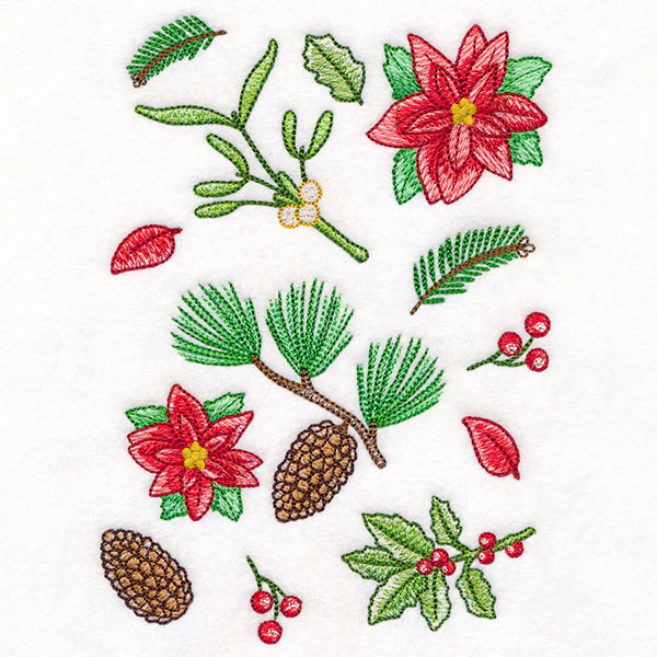 Perfectly Repeatable Christmas Poinsettias & Botanicals - Image 5