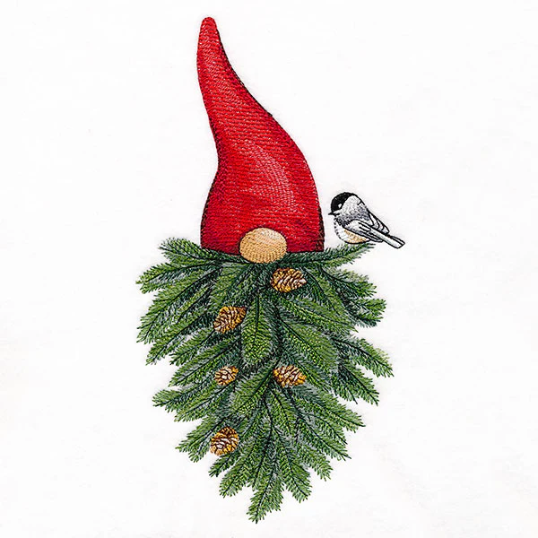 Pine Bough Beard Gnome & Chickadee - Image 3