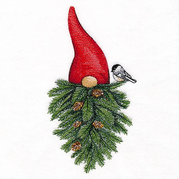Pine Bough Beard Gnome & Chickadee - Image 7