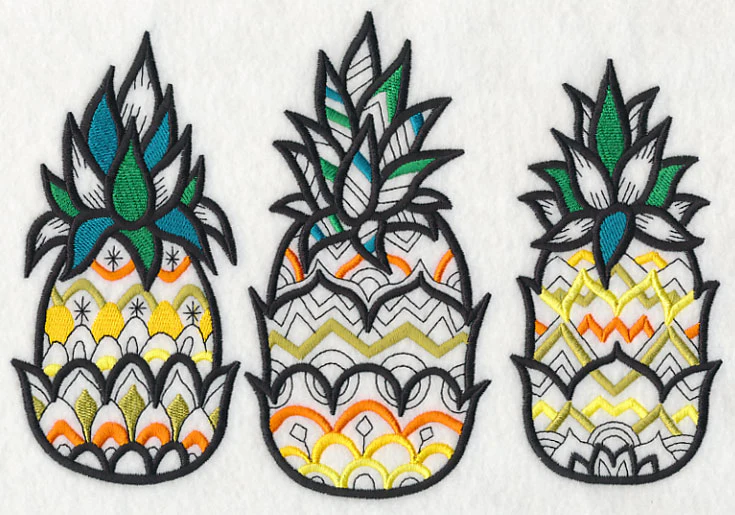 Pineapple Trio (Blackwork) - Image 8